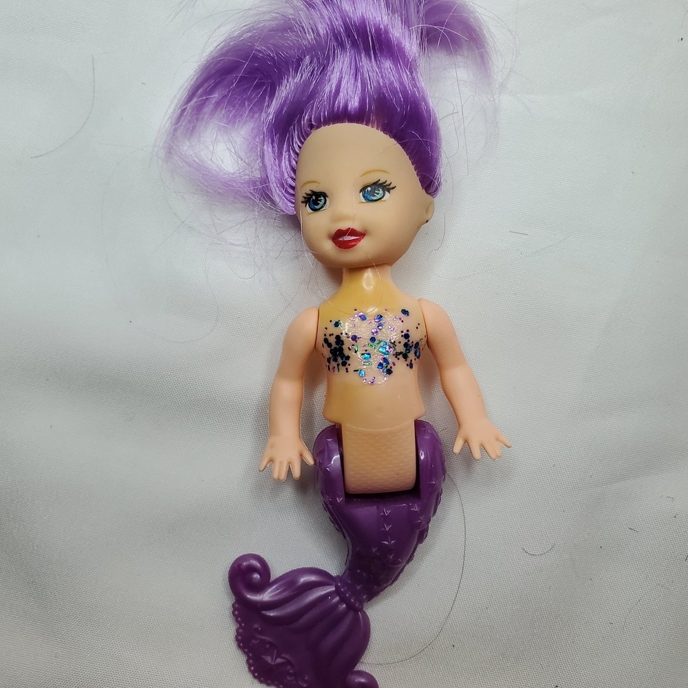 Purple Mermaid Doll Toy Shimmery Glitter Tail Hair Play